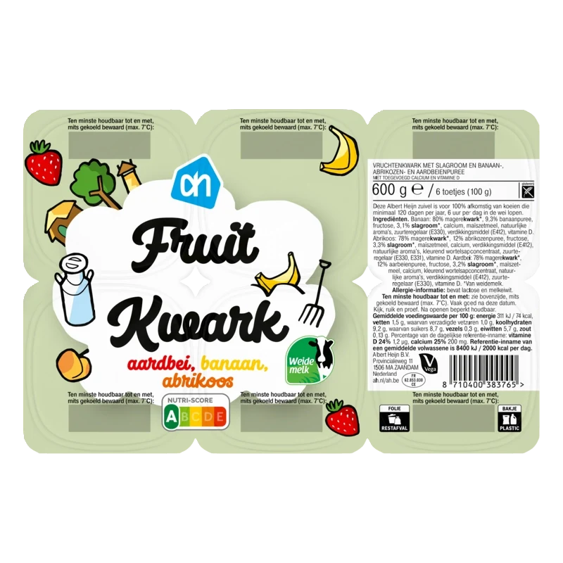 Smikkeltoetje aardbei banaan abrikoos