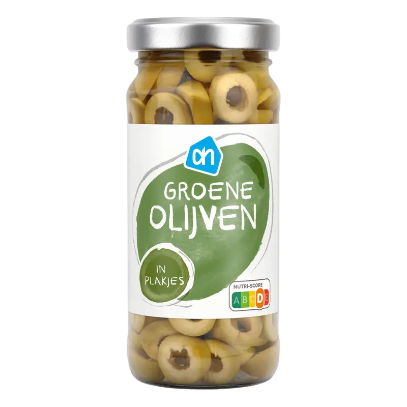 Groene olijven in plakjes