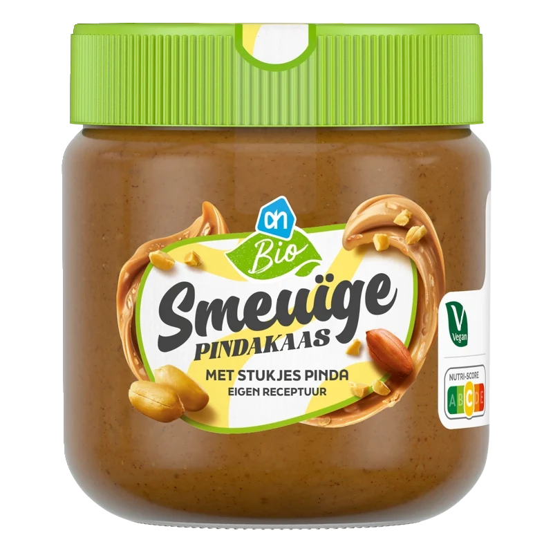 Biologisch Smeuïge pindakaas met stukjes pinda
