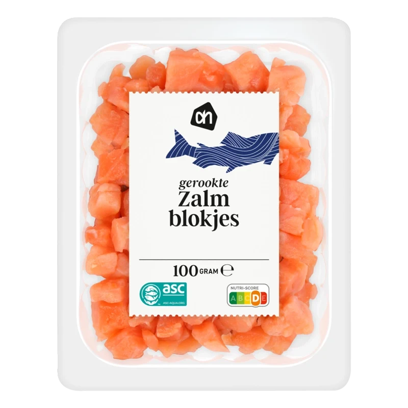Gerookte zalmblokjes