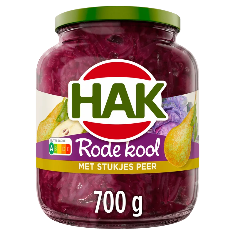 Hak Rode kool met stukjes peer