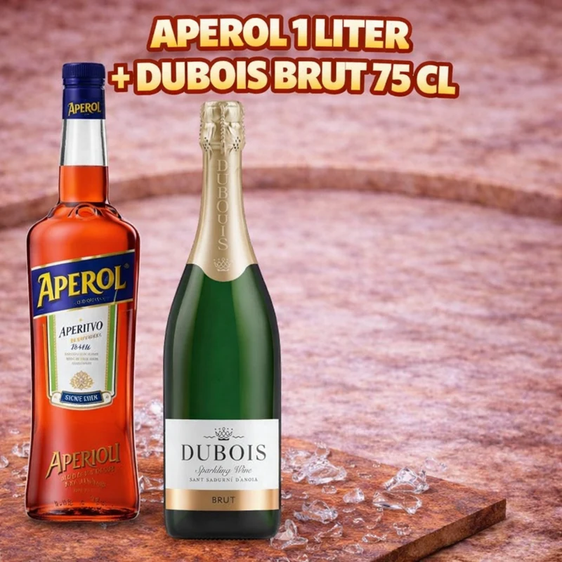 APEROL 1 LTR + 1 FLES DUBOIS BRUT 75 CL
