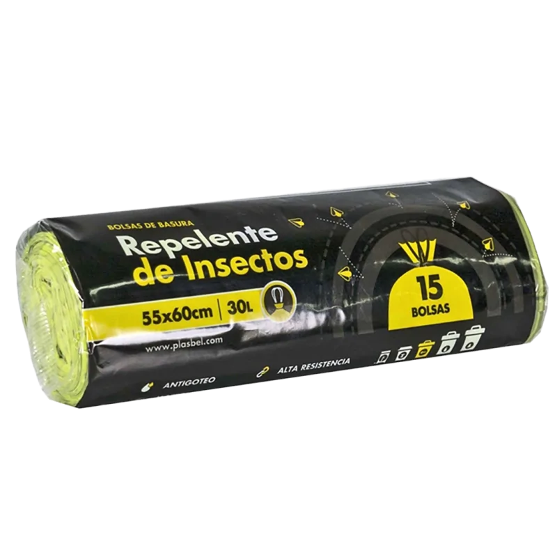 BOLSA BAS. AUTOC. REPELE INSECTOS 55x60 VERDE 15 U