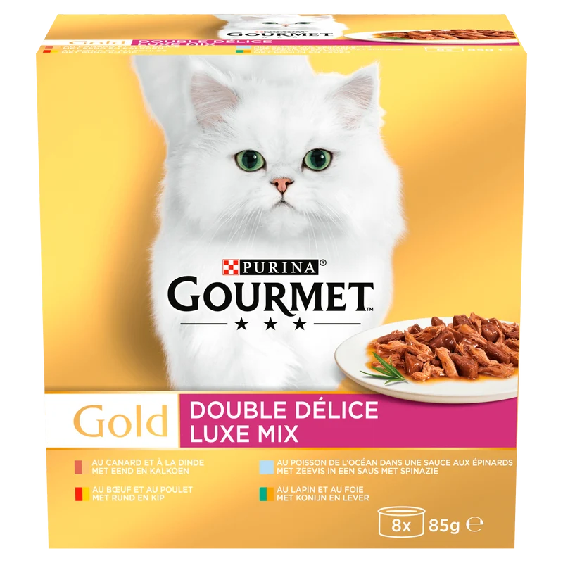 Gourmet Gold Luxe Mix kattenvoer nat vis/vlees