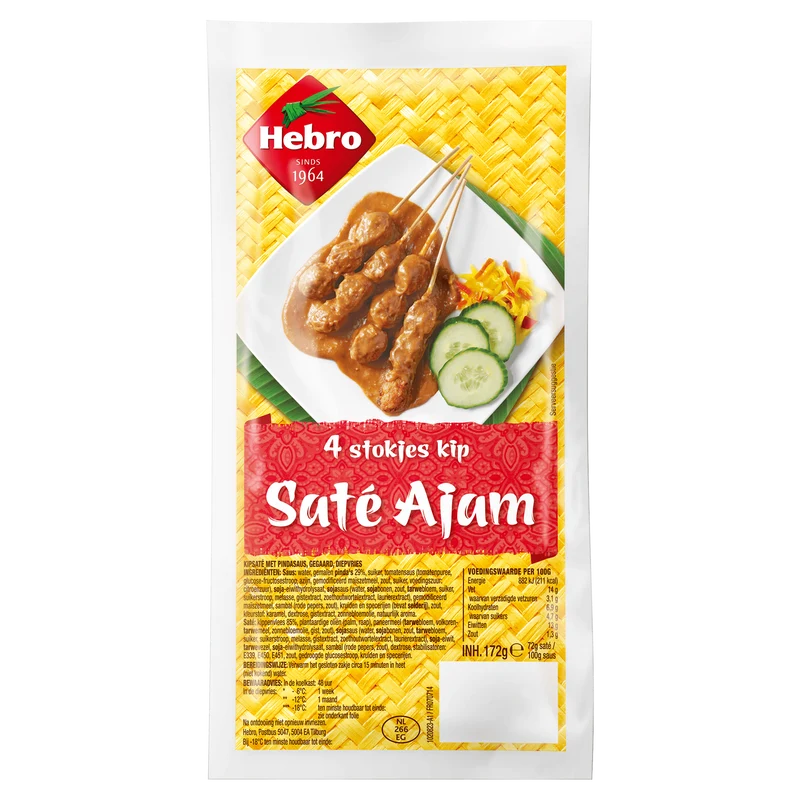 Hebro 4 Stokjes Kipsaté Ajam