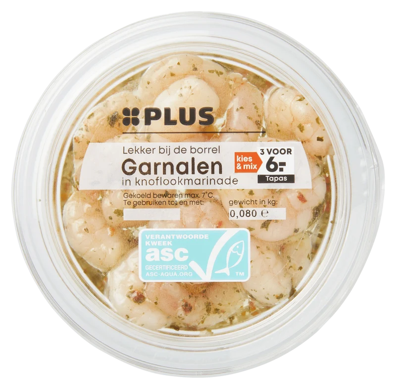 Garnalen in knoflookmarinade