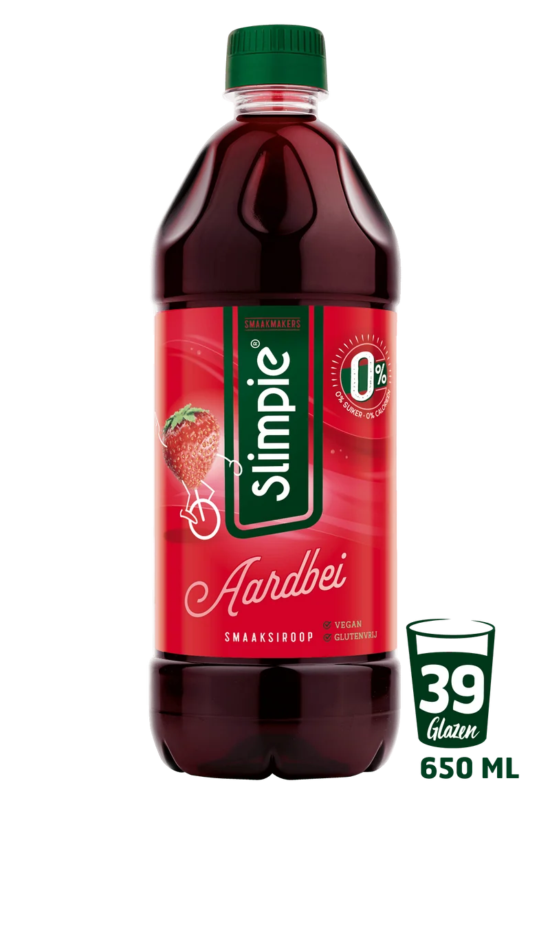 Slimpie Limonadesiroop aardbei