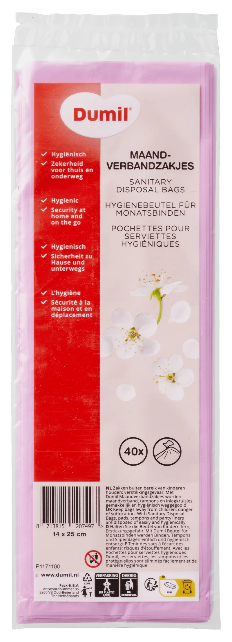 Dumil Maandverbandzakjes 40 stuks
