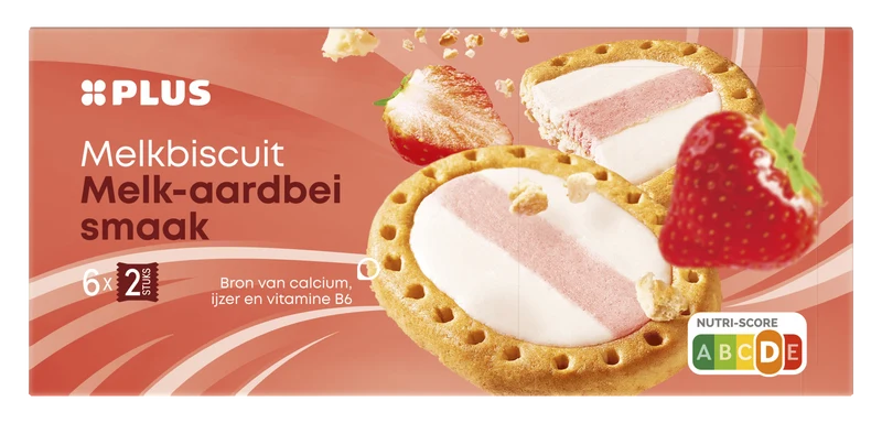 Melkbiscuit melk/aardbei