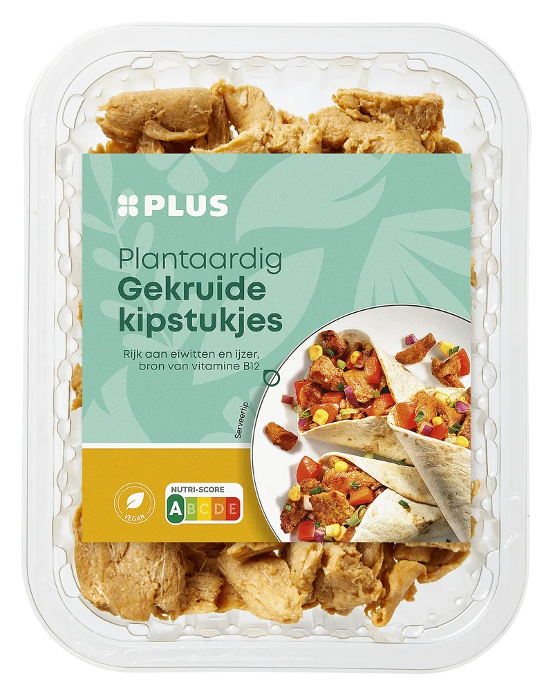Plantaardige gekruide kipstukjes