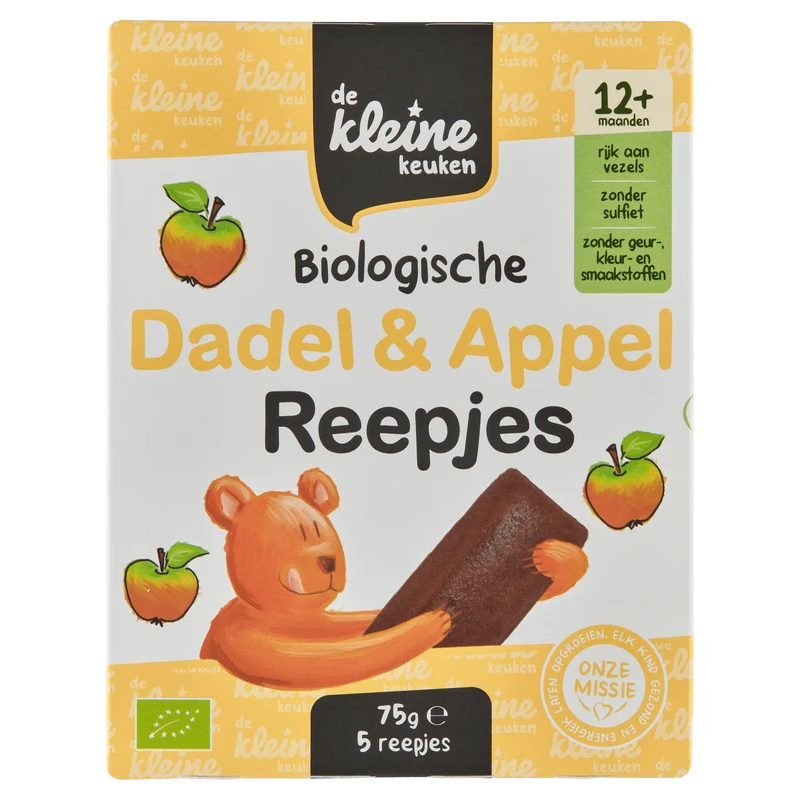 De Kleine Keuken Bio dadel & appel reepjes 12+