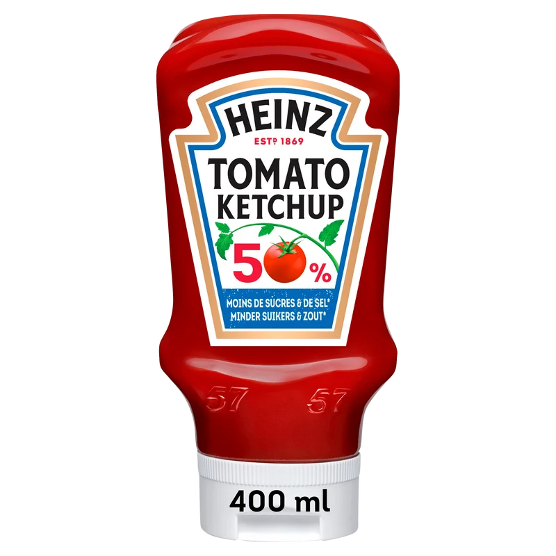 Heinz Ketchup 50% minder suikers en zout