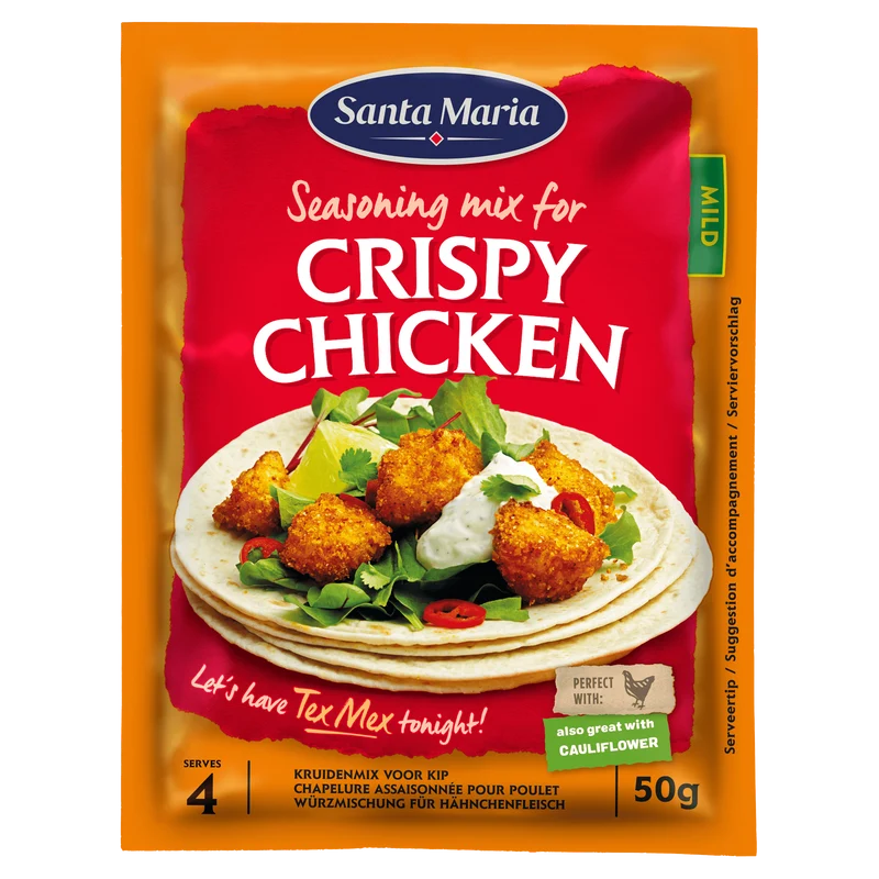 Santa Maria Crispy chicken kruidenmix zak 50 gram