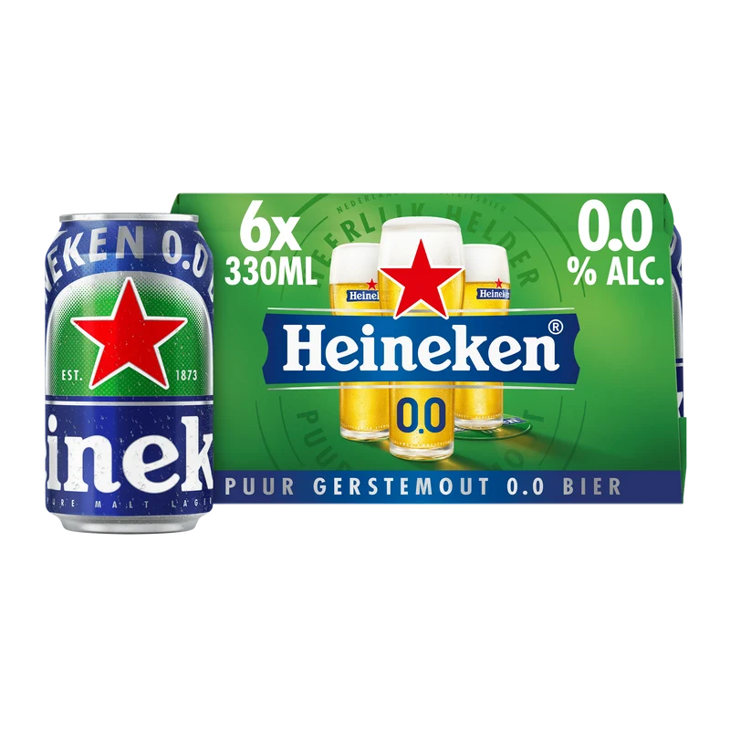 Heineken Premium pilsener 0.0 bier blik
