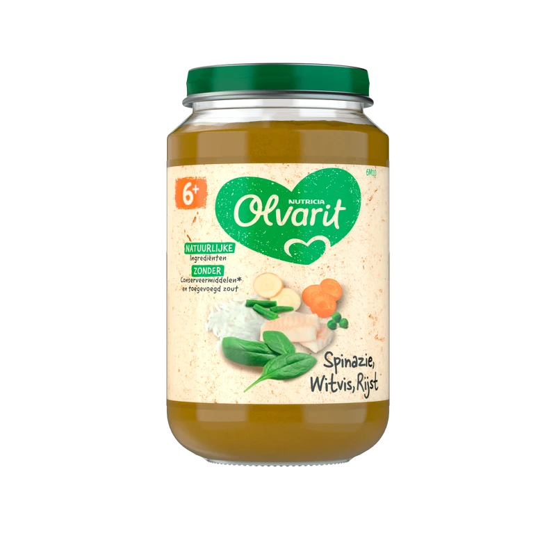 Olvarit 6+mnd Spinazie Witvis Rijst