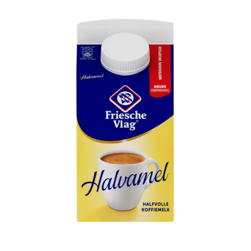 Friesche Vlag Halvamel koffiemelk 455 ml pak