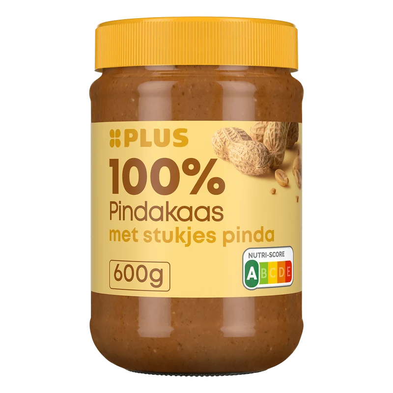100% pindakaas met stukjes pinda