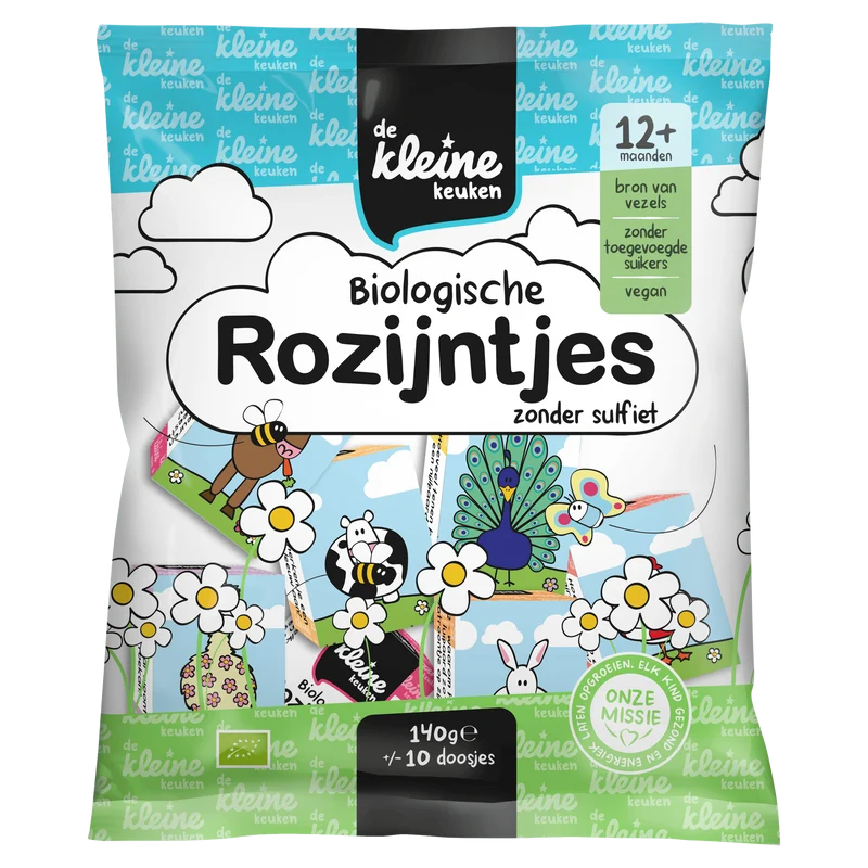 De Kleine Keuken 12+ Rozijnen Biologisch