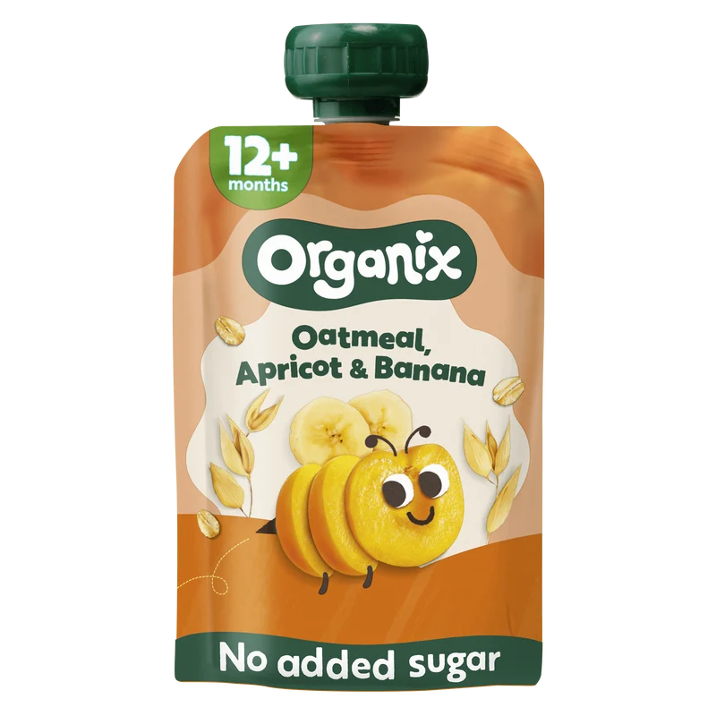 Organix Knijpfruit Haver Abrikoos Banaan 12+m
