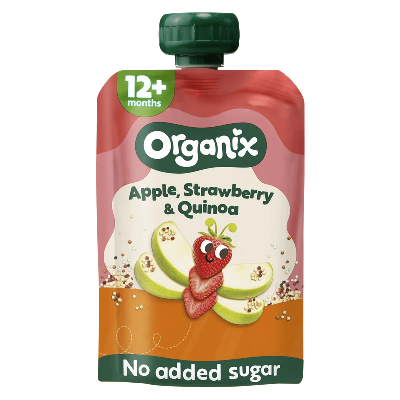 Organix Knijpfruit Appel Aardbei & Quinoa 12+m