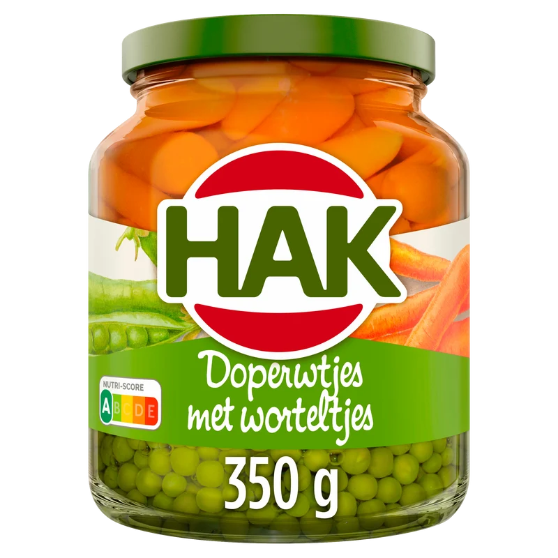 Hak Doperwtjes met worteltjes