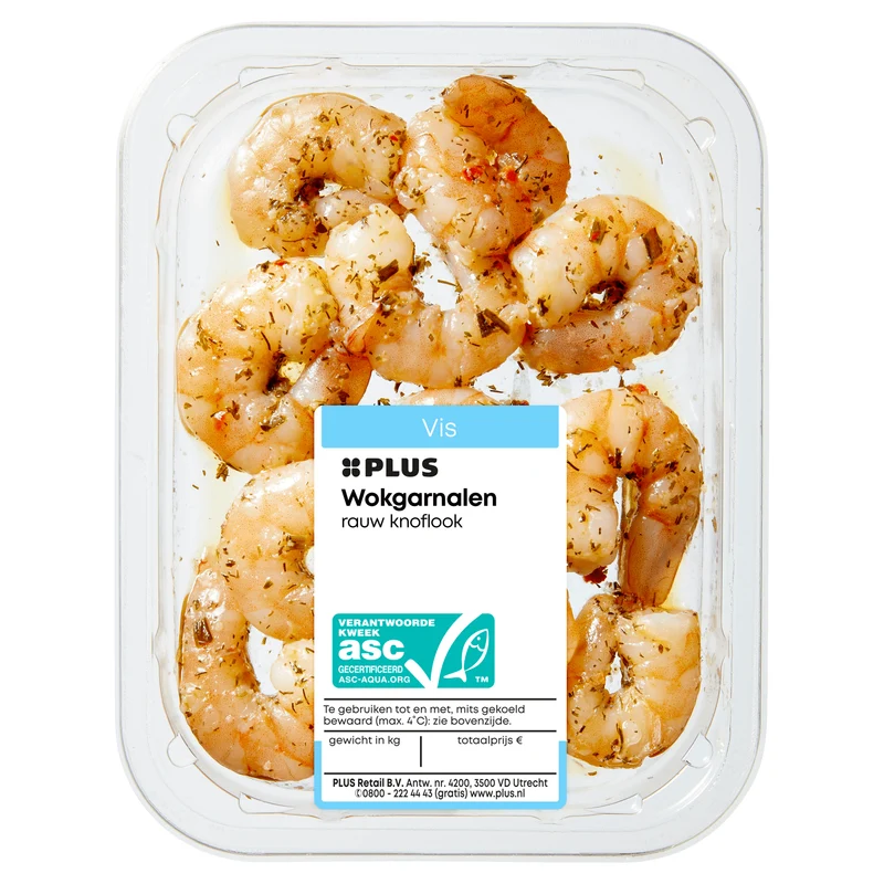 Wokgarnalen rauw knoflook