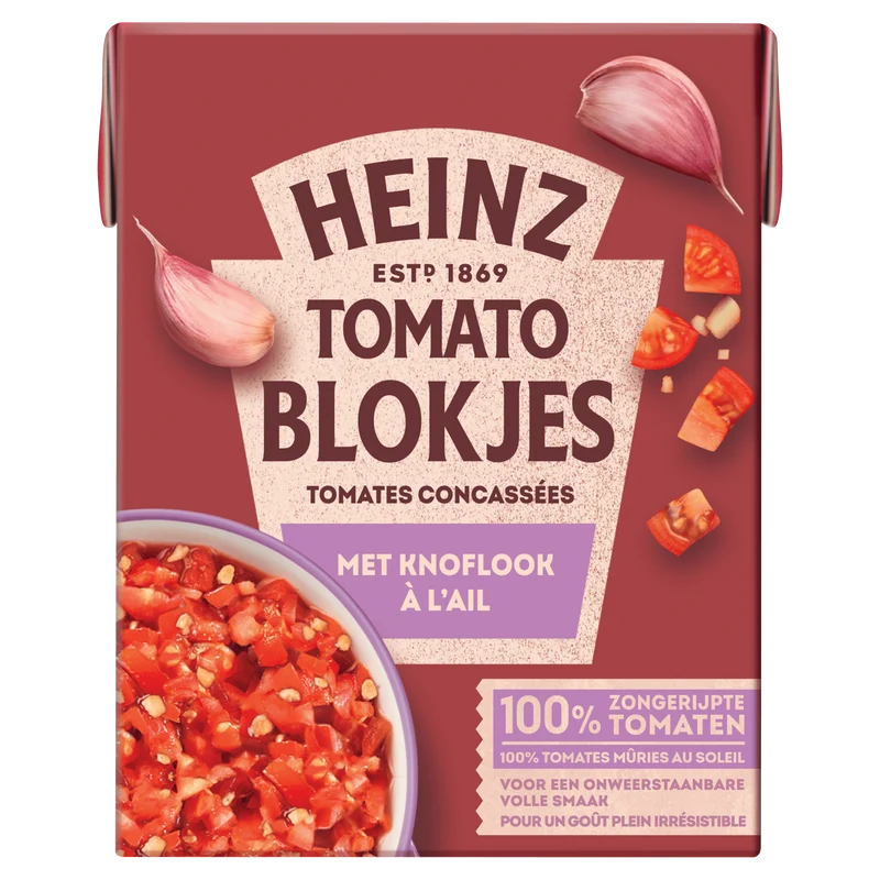 Heinz Tomatenblokjes met knoflook