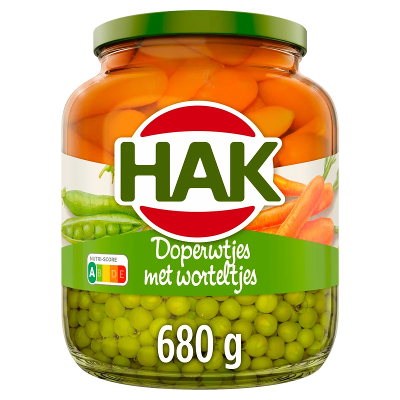 Hak Doperwtjes met worteltjes