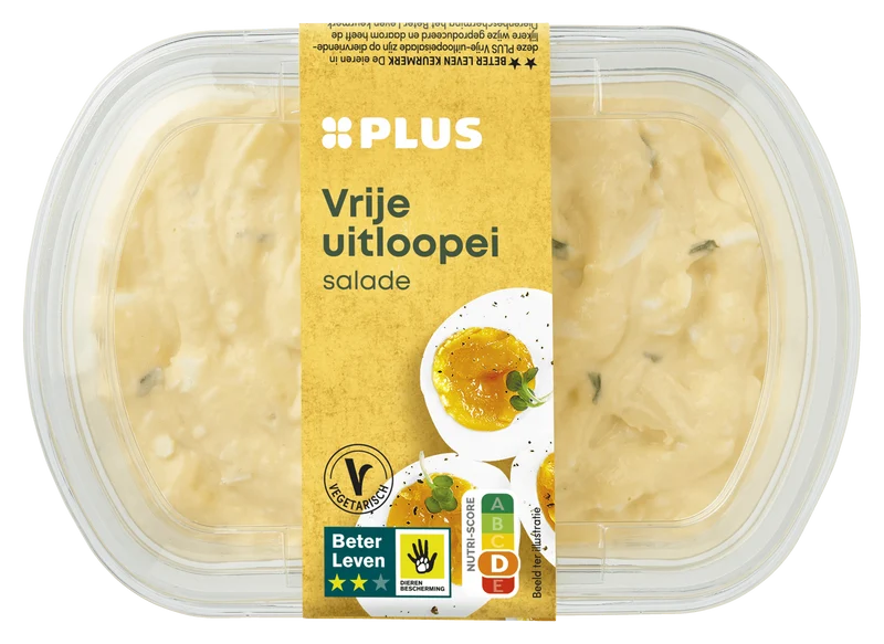 Vrije uitloopei salade