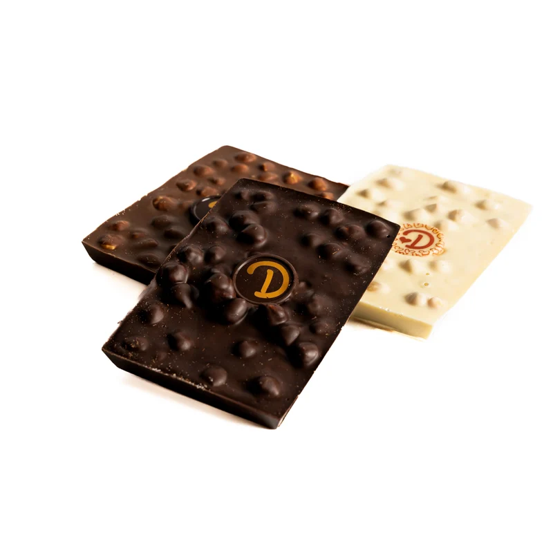 Chocolade reep puur met hazelnoten