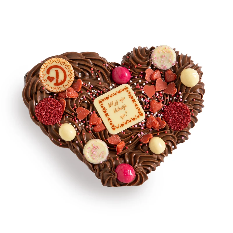 Gespoten Chocolade Hart - klein