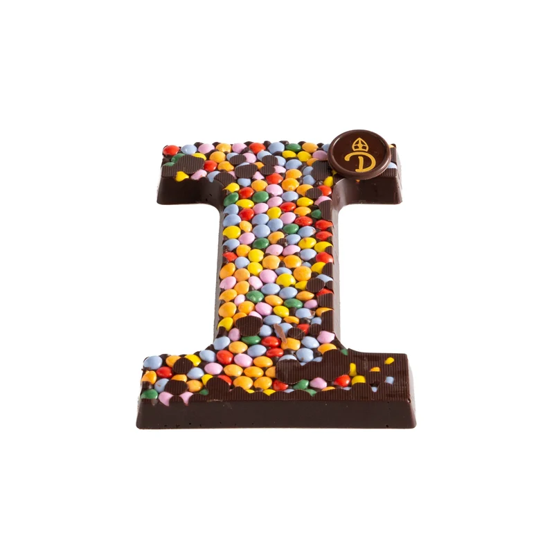 Chocoladeletter Puur - gekleurde chocoladepastilles