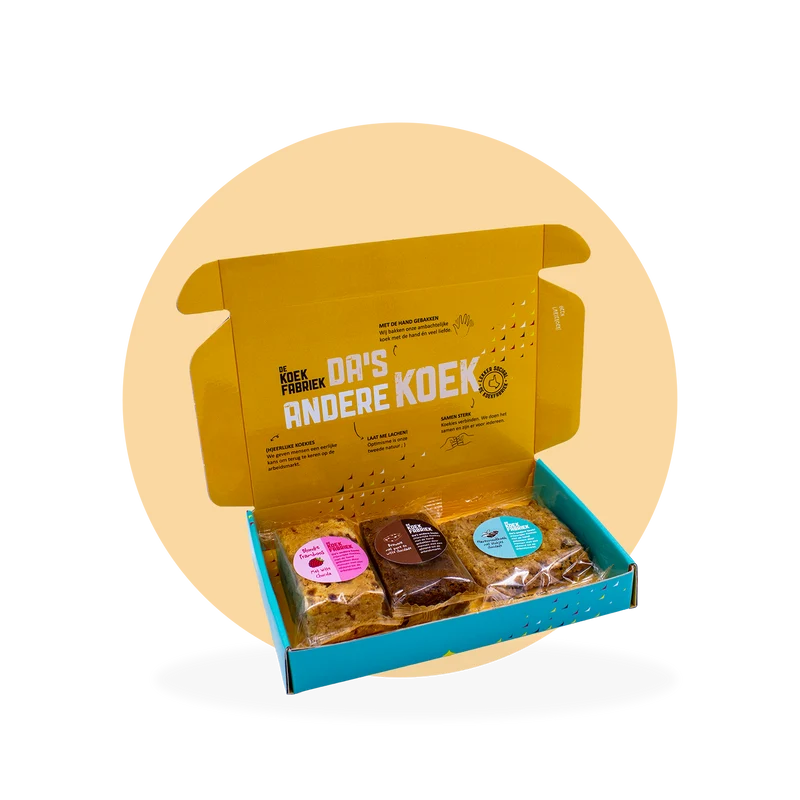 BRIEVENBUSDOOSJE BLONDIE, BROWNIE EN HAVERMOUTKOEK CHOCOLADE