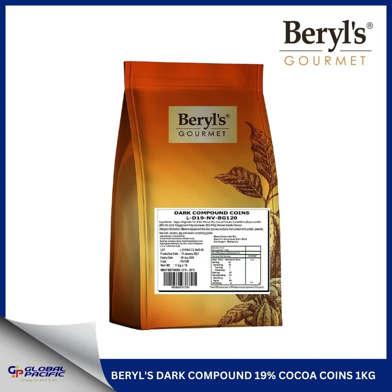 BERYL'S DARK COMPOUND 19% COCOA COINS L-D19-NV 1KG