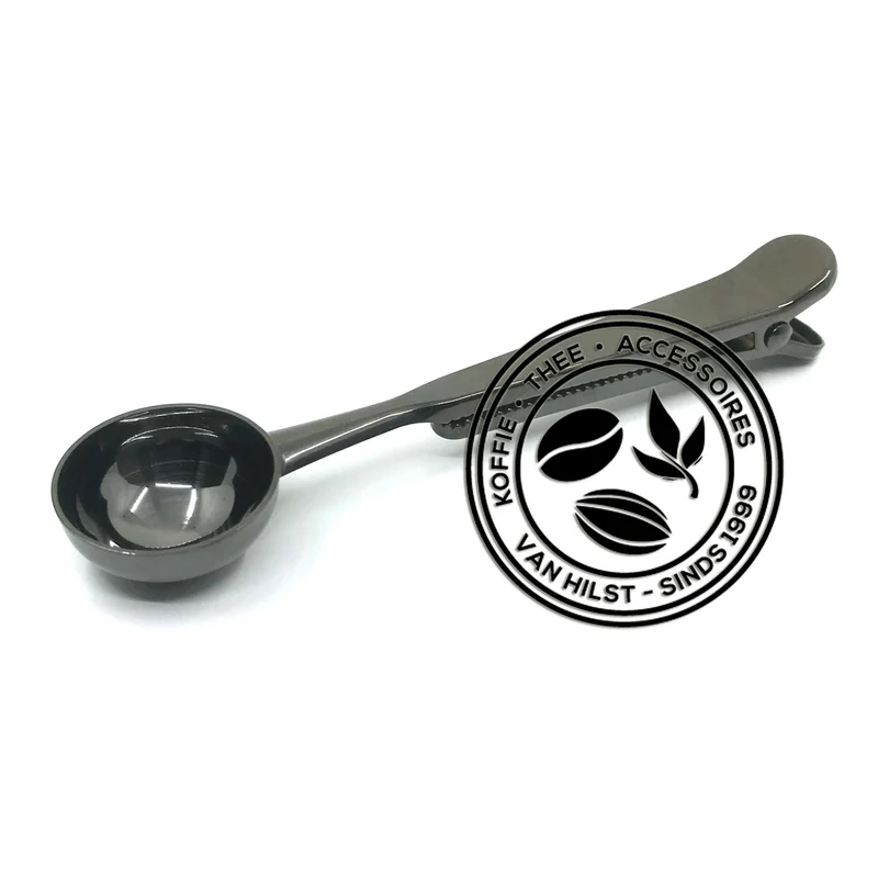 Thee maatlepel met klem, zwart
