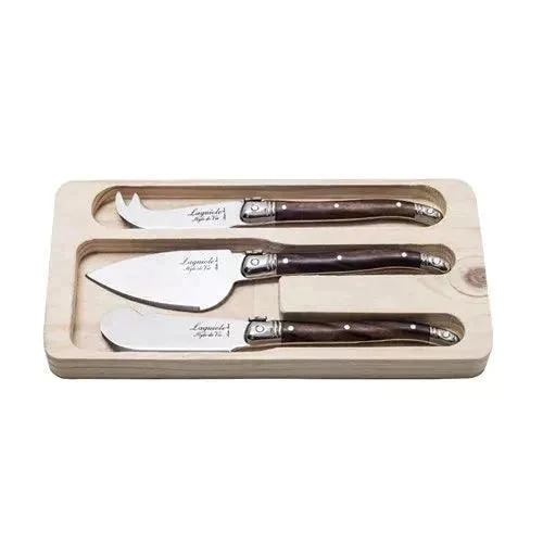 Premium Line kaasmessenset Dark Wood (set van 3)