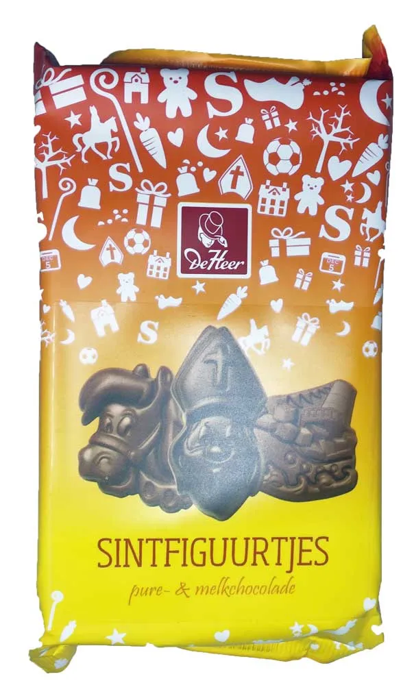 De Heer Sint Milk and Dark Chocolate Figuurtjes 150g