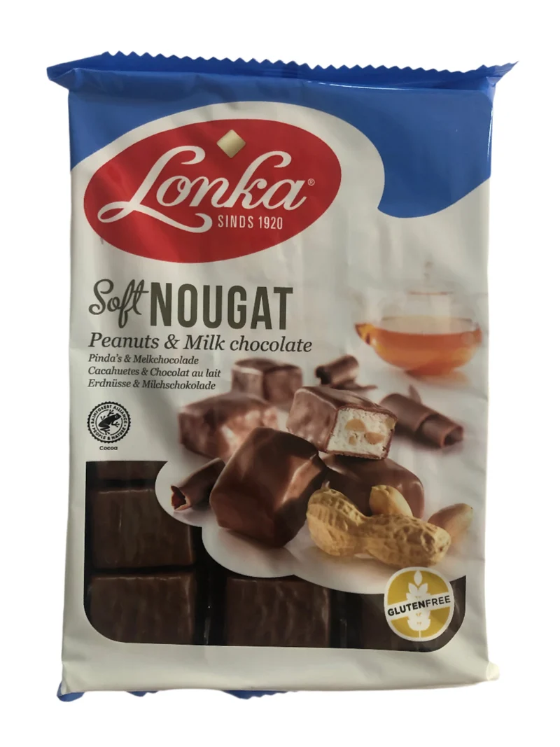 Lonka Soft Nougat Milk Chocolate and Peanuts 220g