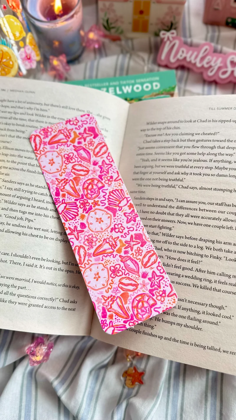Bookmark paper | Pink seashells