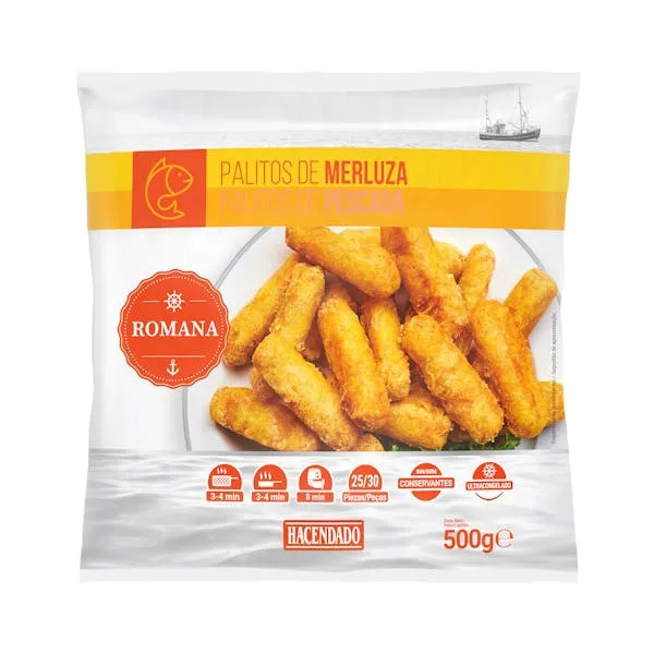 HD PALITOS MERLUZA A LA ROMANA 500 GR.
