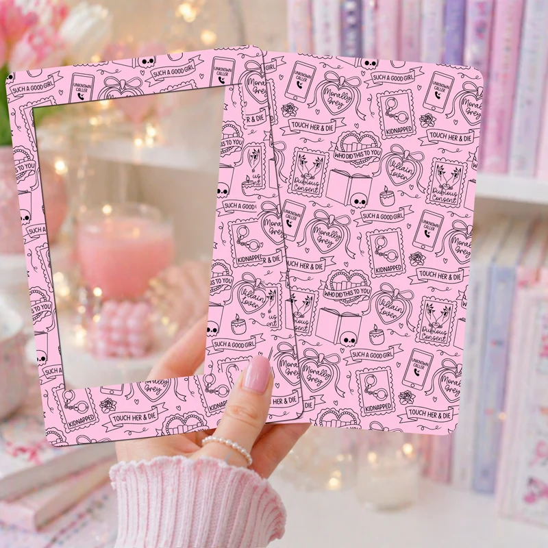 E-reader Insert-Skin | Dark Romance Doodles Pink