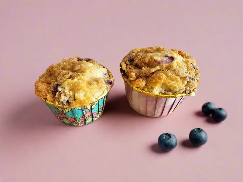 Blueberry Muffins with Cinnamon Streusel Topping