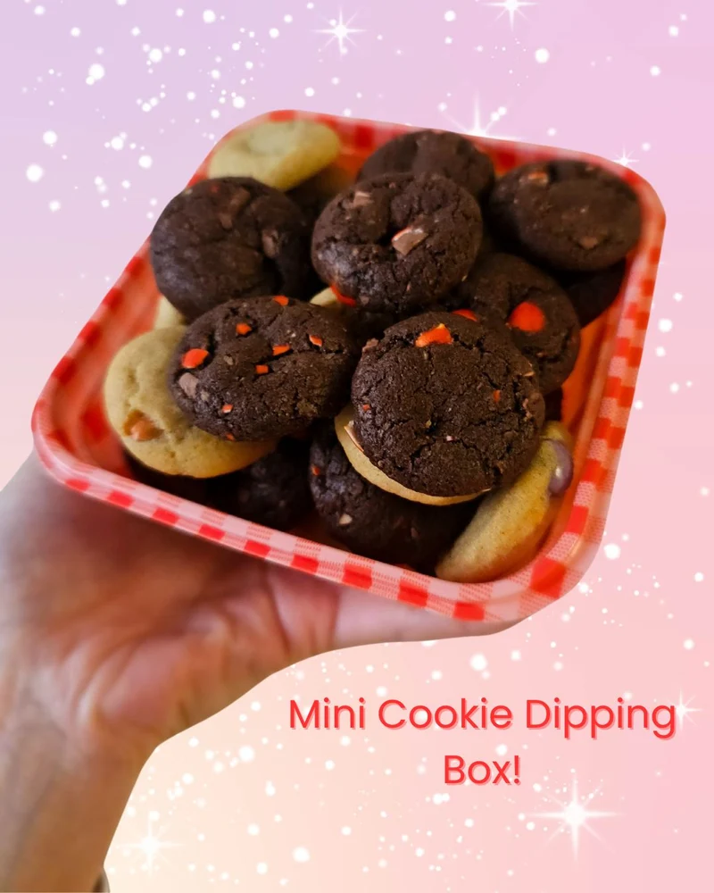 Mini Cookie Dipping Box (Small) - Tiny Cookies with Your Choice of Dip