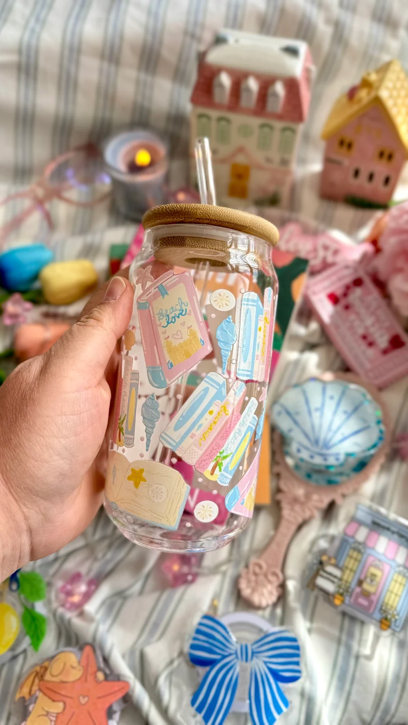 Drinkglas met rietje | Beach love