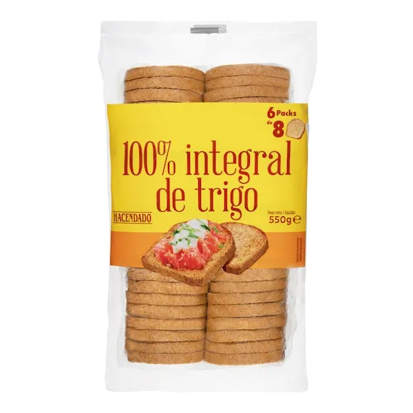 HD PAN TOSTADO 100% INTEGRAL 550 GR.