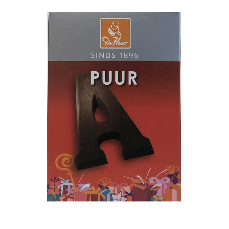 De Heer Dark Chocolate Letters 65 g