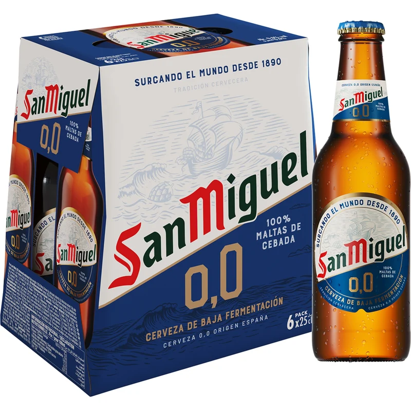 SAN MIGUEL CERVEZA 0,0º S/A. 24x25 CL.