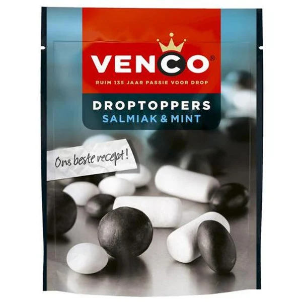 Venco Droptoppers Salmiak and Mint 225g