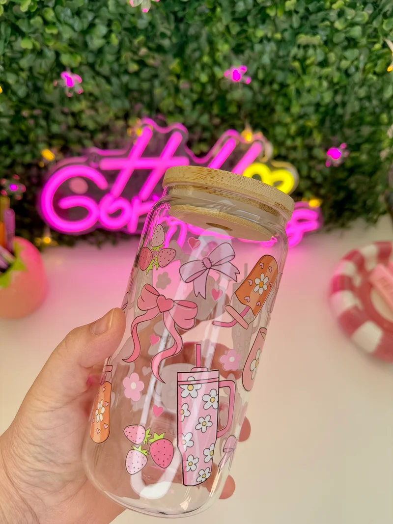 Drinkglas met rietje | Cute Girly