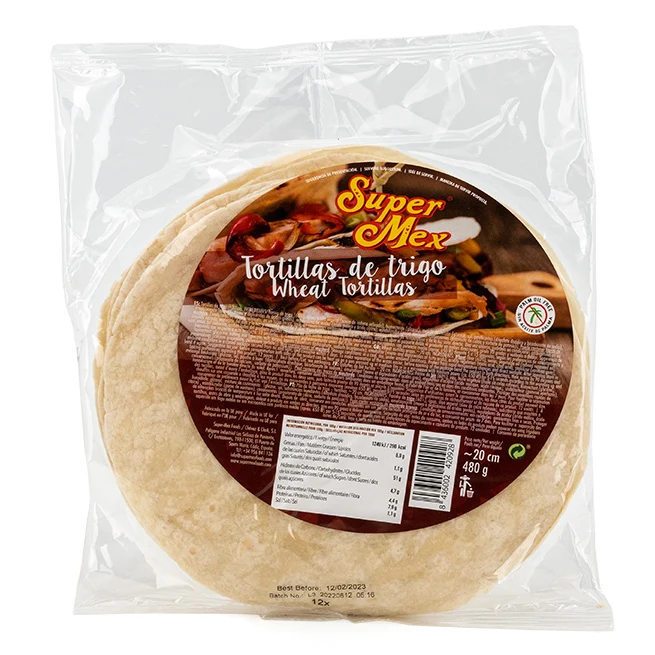 SUPER-MEX TORTILLA TRIGO 20 CM. 12 UND.
